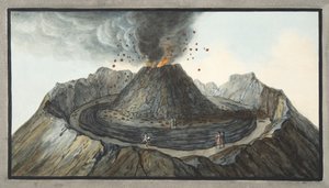 1767年の噴火前のベスビオ火山の円錐の内部、ウィリアムハミルトン卿（1730-1803）による「カンピフレグレイ：2つのシチリアの火山に関する観察」のプレート9、1776年（wc o 作： Pietro Fabris